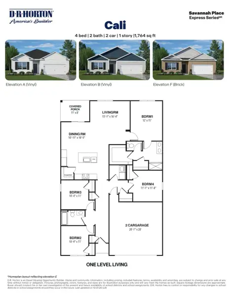 2D floor plan layout for the Cali - Express by D.R. Horton in Savannah Place, Wilson, NC (Image 2). 2D floor plan layout for the Cali - Express by D.R. Horton in Savannah Place, Wilson, NC (Image 2).