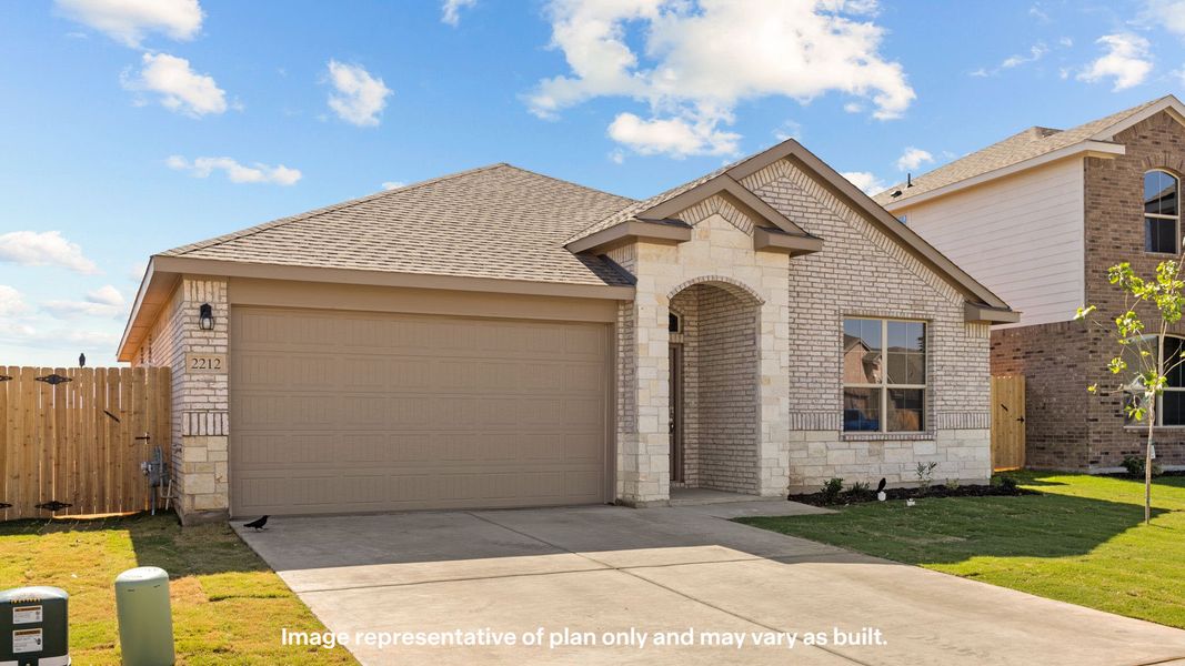 Front exterior of a new home in Homestead at Parks Bell Ranch, Odessa, TX, highlighting curb appeal (Image 2).