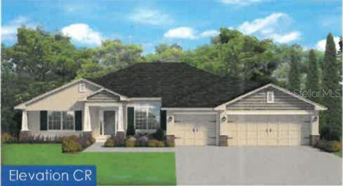 Front exterior of a new home in South Gulf Cove, Port Charlotte, FL, highlighting curb appeal (Image 16).