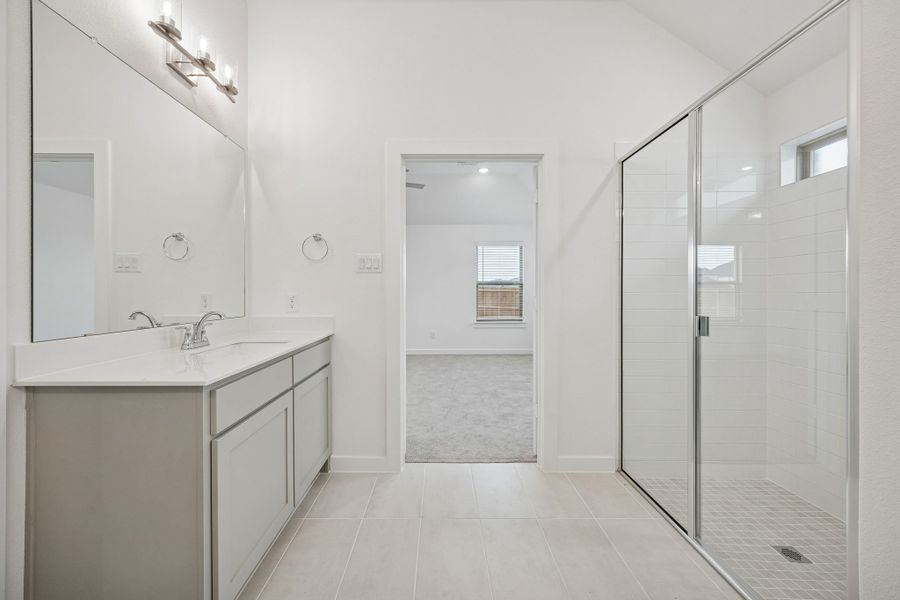 Primary Bathroom in the Gilmour II home plan by Trophy Signature Homes – REPRESENTATIVE PHOTO