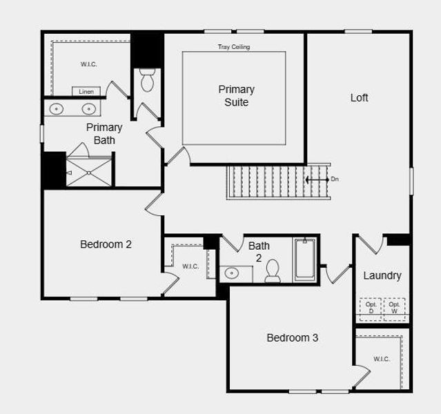 2D floor plan layout of this home in Heritage River, Euharlee, GA (Image 3).