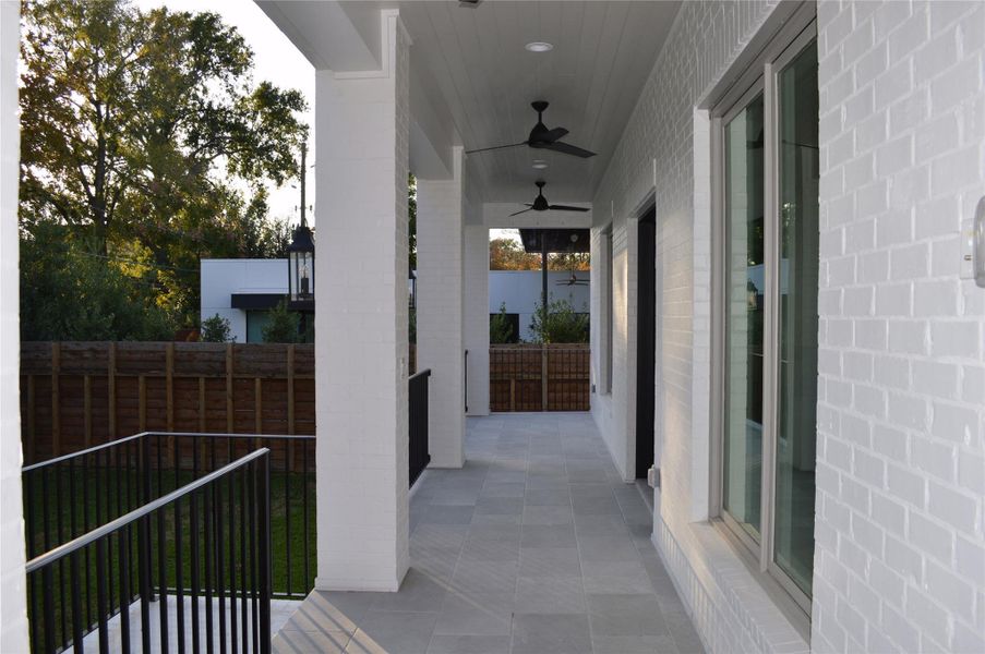 View of the patio from the summer kitchen.