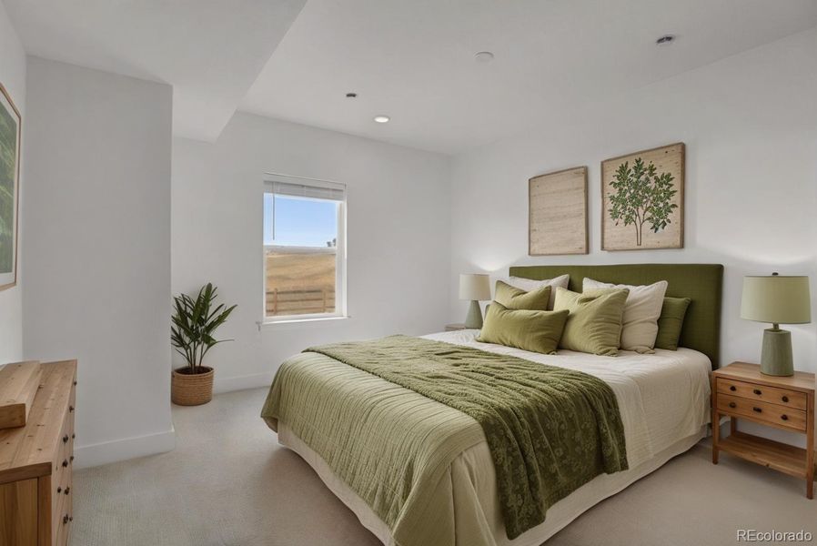 Bedroom- basement  -virtually staged