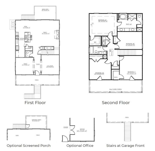 2D floor plan layout of this home in Rivers Reach, Yemassee, SC (Image 4).
