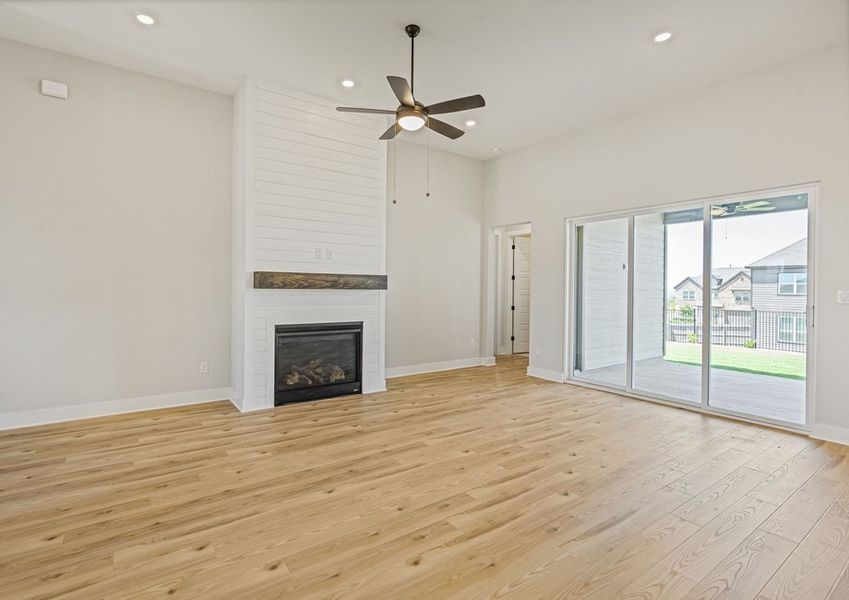 The family room is spacious.