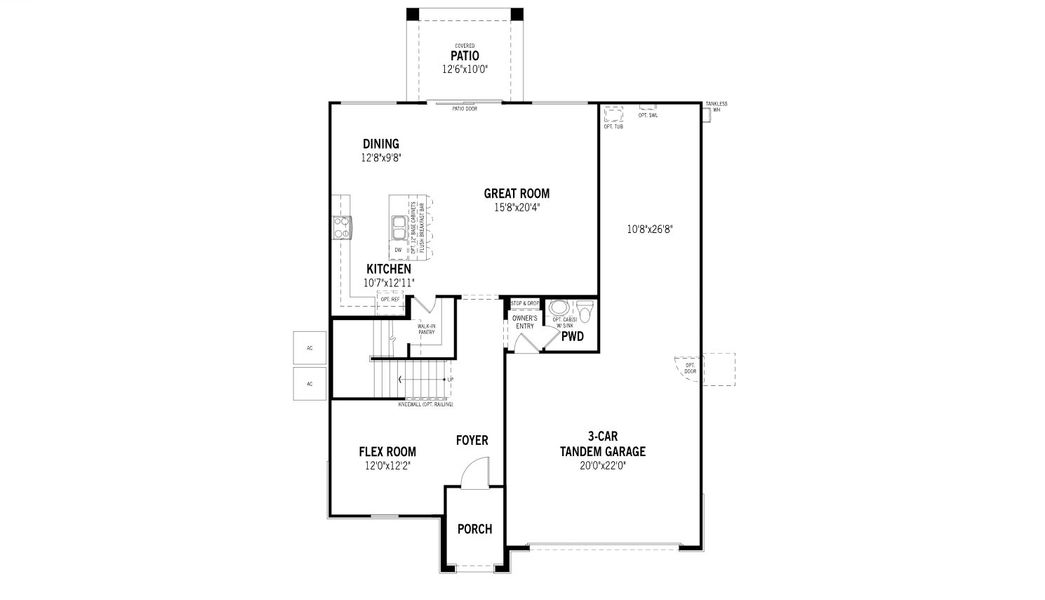 2D floor plan layout for the Lagoon by Mattamy Homes in Rosewood Heights, San Tan Valley, AZ (Image 3). 2D floor plan layout for the Lagoon by Mattamy Homes in Rosewood Heights, San Tan Valley, AZ (Image 3).