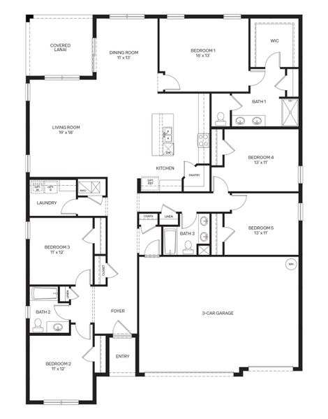 2D floor plan layout of this home in Ironwood, Daytona Beach, FL (Image 2).