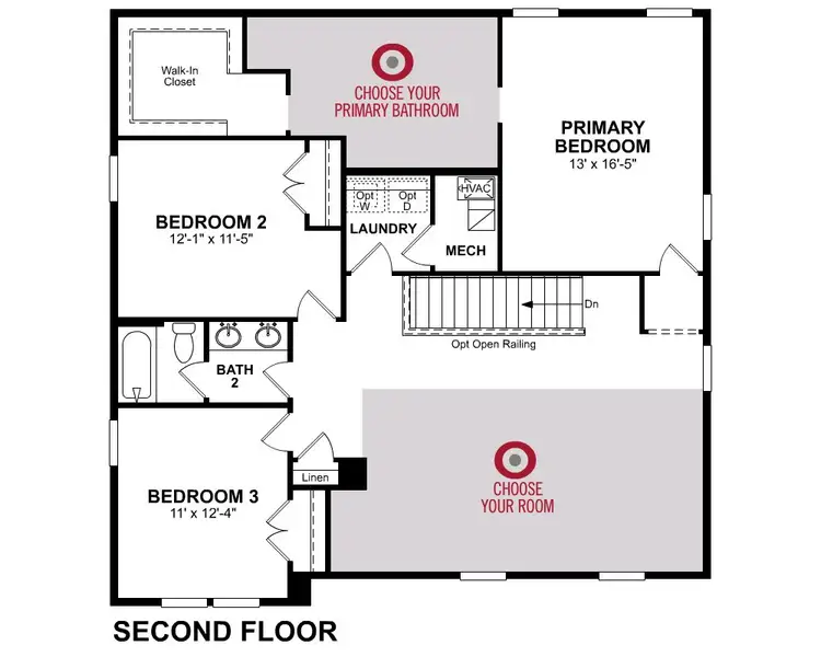 2D floor plan layout of this home in Wisteria at GreenHouse, Marietta, GA (Image 3).