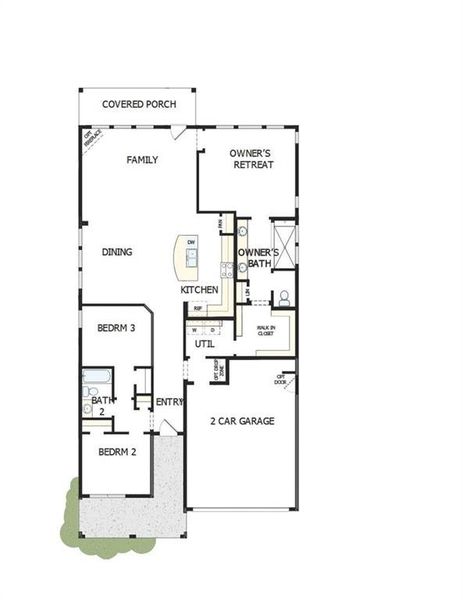 2D floor plan layout of this home in Maple Grove at Towne Lake, Woodstock, GA (Image 2).