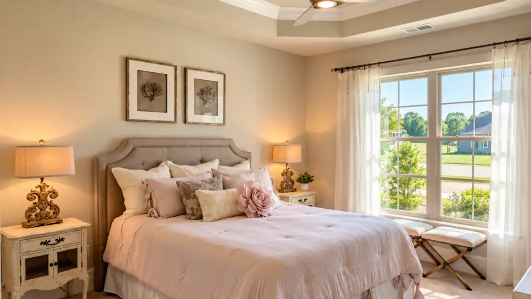 Furnished interior view inside a new home in Courtyards by Carrell, Ocean Isle Beach (Image 13).