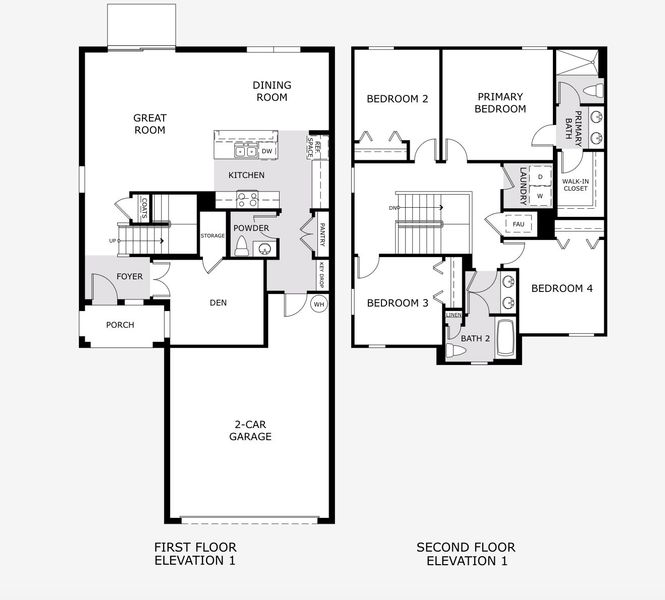 2D floor plan layout of this home in Horse Creek at Crosswinds, Davenport, FL (Image 3).