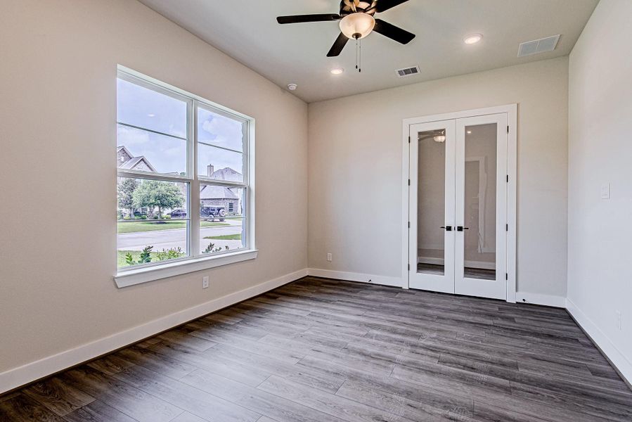 Private flex space ideal for a home office, study, or sitting area Private flex space ideal for a home office, study, or sitting area