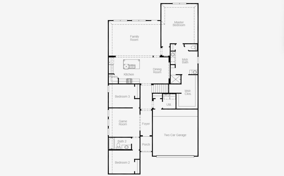 2D floor plan layout for the Wellington by Coventry Homes in Pecan Square 50', Northlake, TX (Image 3).