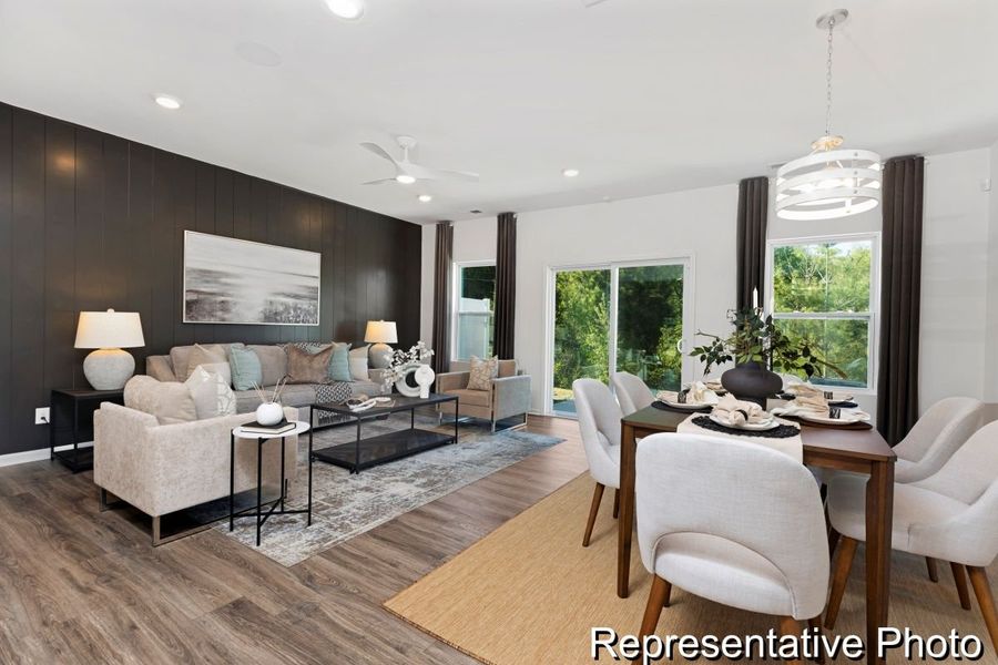 Furnished interior view inside a new home in Covington Ridge Townhomes, Thomasville (Image 8). Furnished interior view inside a new home in Covington Ridge Townhomes, Thomasville (Image 8).