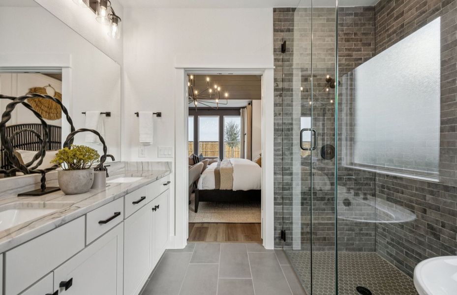 Representative furnished interior of a home built from the Rainier by Pulte Homes in Ribbonwood, Aubrey (Image 36).