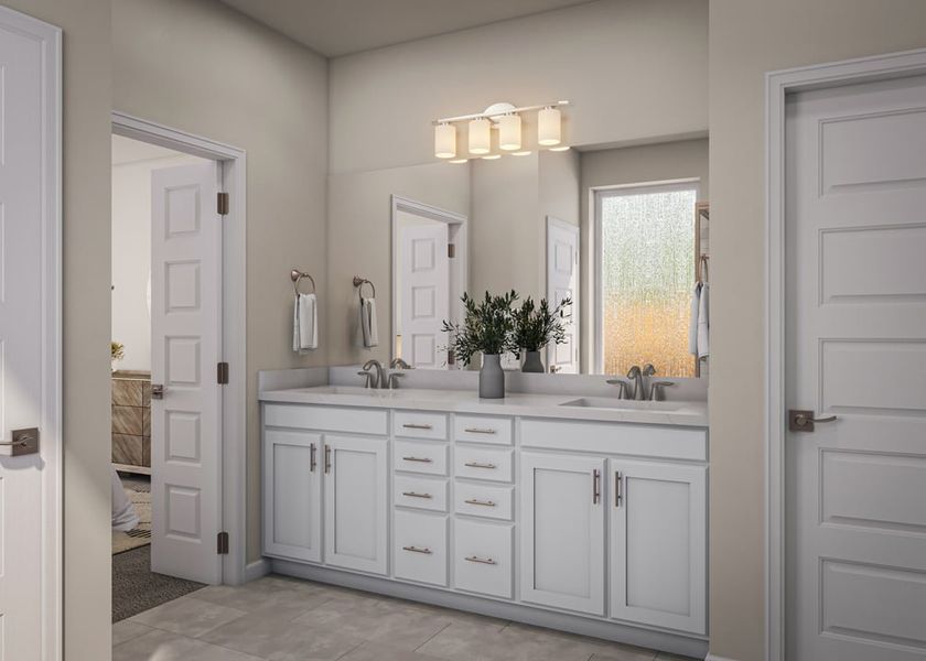 Furnished interior view inside a new home in Terrace Collection at Lariat, Liberty Hill (Image 14). Furnished interior view inside a new home in Terrace Collection at Lariat, Liberty Hill (Image 14).