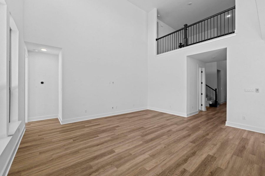 Family Room with soaring ceiling