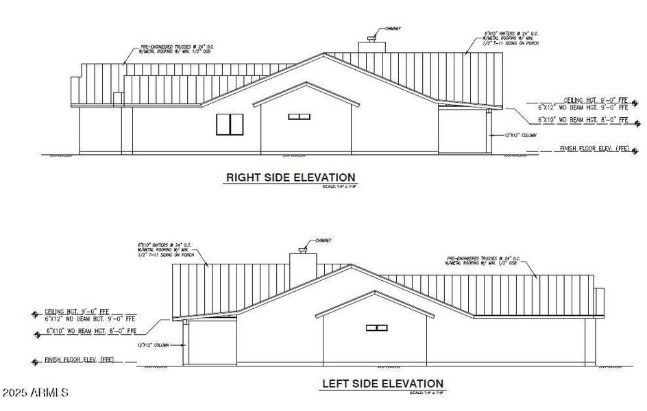 Left and right elevations