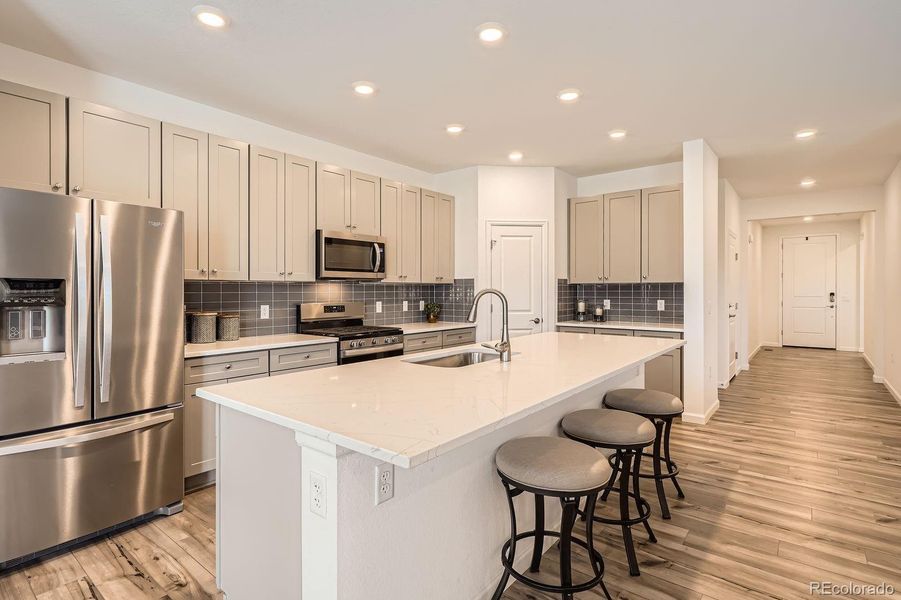 Furnished interior view inside a new home in Single Family Homes at Anthology North, Parker (Image 13). Furnished interior view inside a new home in Single Family Homes at Anthology North, Parker (Image 13).