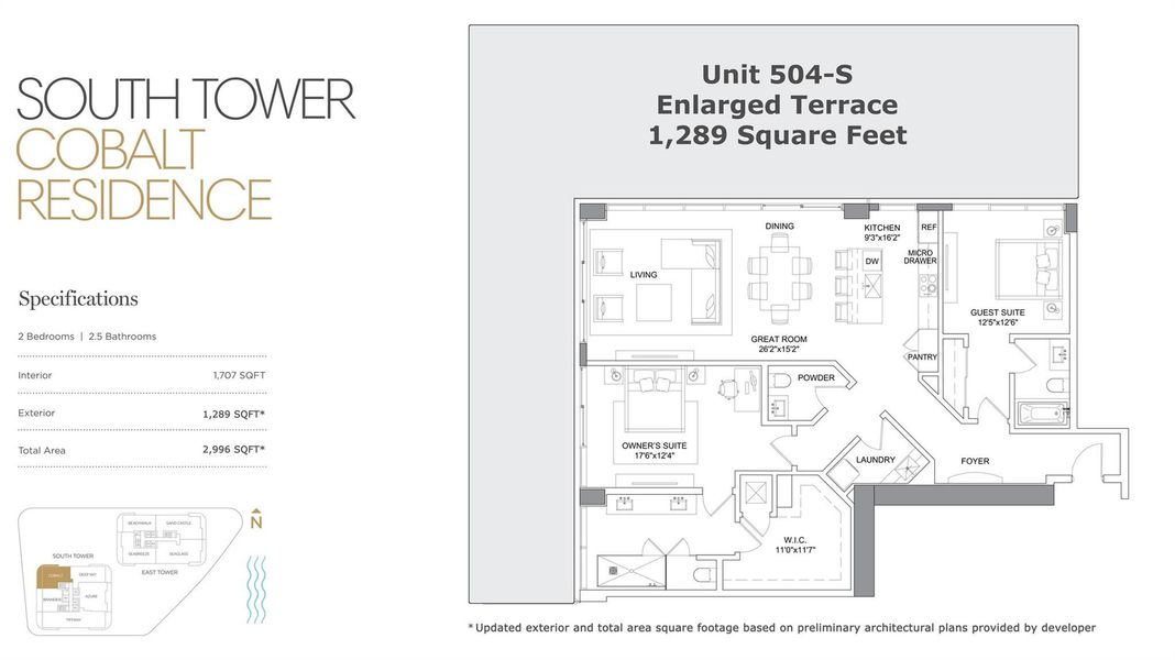Massive terrace is 1,289 square feet! Massive terrace is 1,289 square feet!