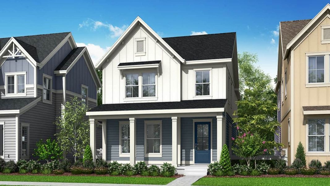 Front exterior of a new home in Westerly, Erie, CO, highlighting curb appeal (Image 1). Front exterior of a new home in Westerly, Erie, CO, highlighting curb appeal (Image 1).