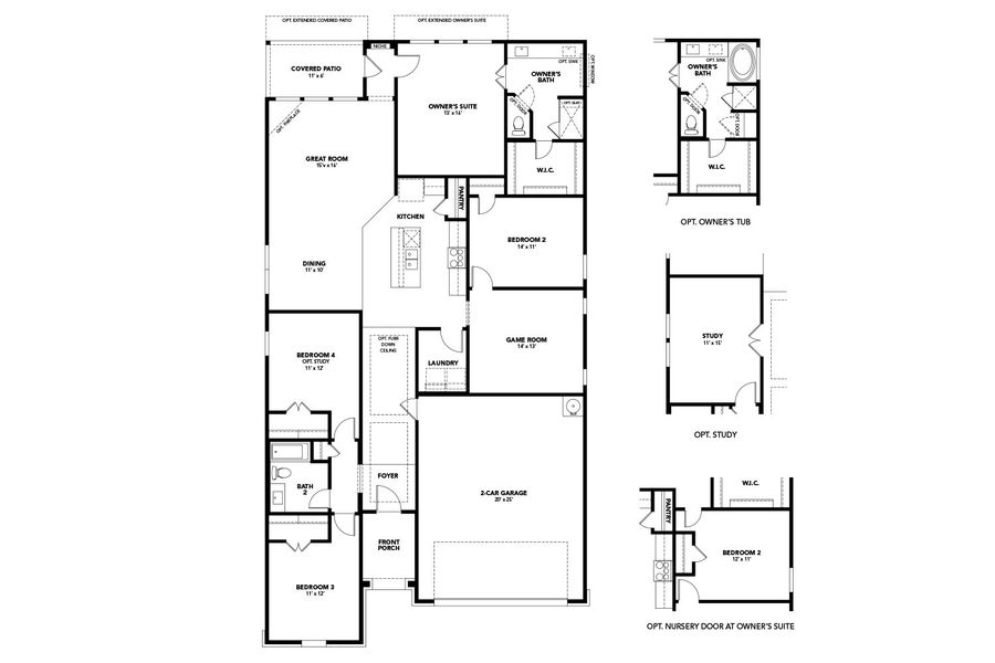 2D floor plan layout for the Paramount by DRB Homes in Opal Ranch, Kyle, TX (Image 3).