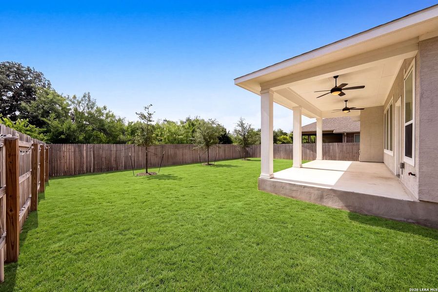 Exterior details and patio area of a home in Davis Ranch 60', San Antonio (Image 35).