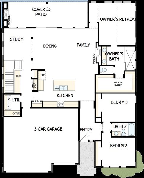 2D floor plan layout of this home in Cloverleaf - Pinnacle Collection, Monument, CO (Image 5).
