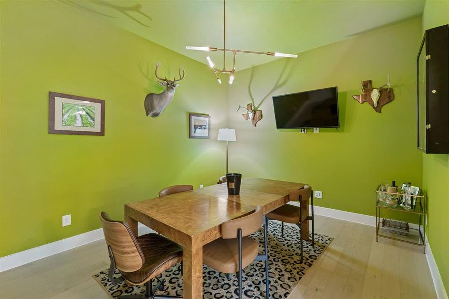 Media room off kitchen