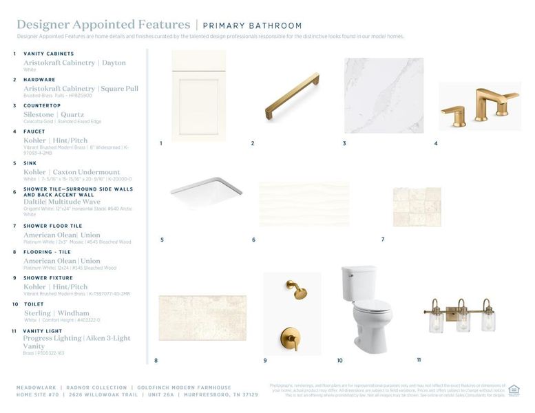 Sample of building materials used in homes in Meadowlark, Murfreesboro (Image 10).