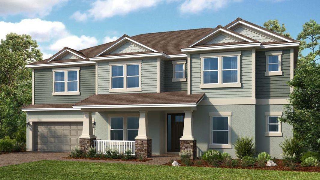 Front exterior of a new home in Ardisia Park, New Smyrna Beach, FL, highlighting curb appeal (Image 1). Front exterior of a new home in Ardisia Park, New Smyrna Beach, FL, highlighting curb appeal (Image 1).
