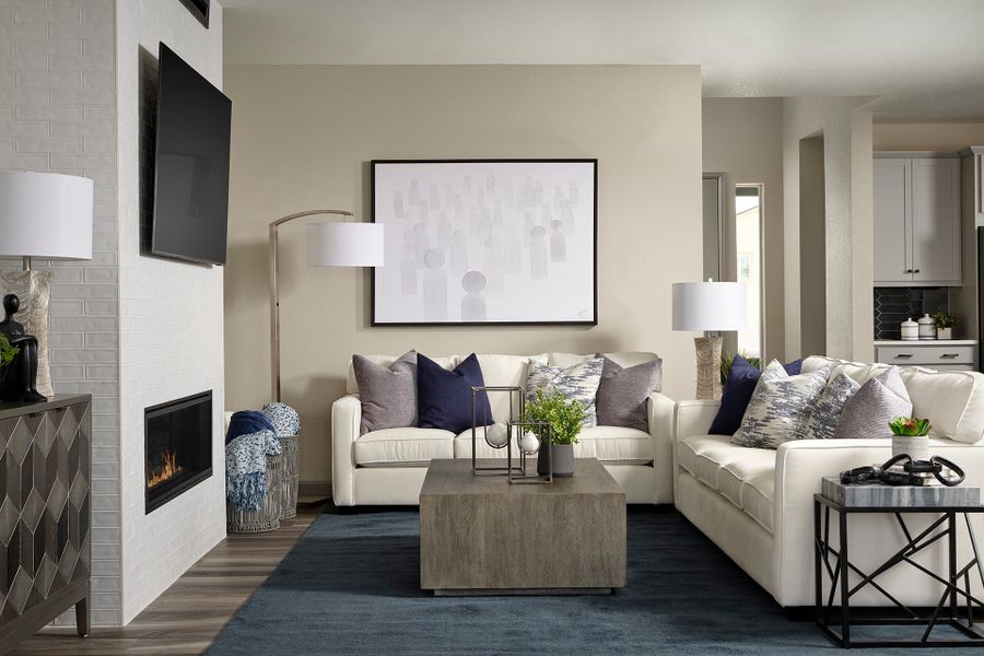 Representative furnished interior of a home built from the 4034 by Tri Pointe Homes in The Aurora Highlands, Aurora (Image 3).