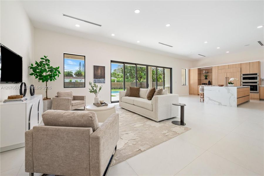 Furnished interior view inside a new home in , Miami (Image 7). Furnished interior view inside a new home in , Miami (Image 7).