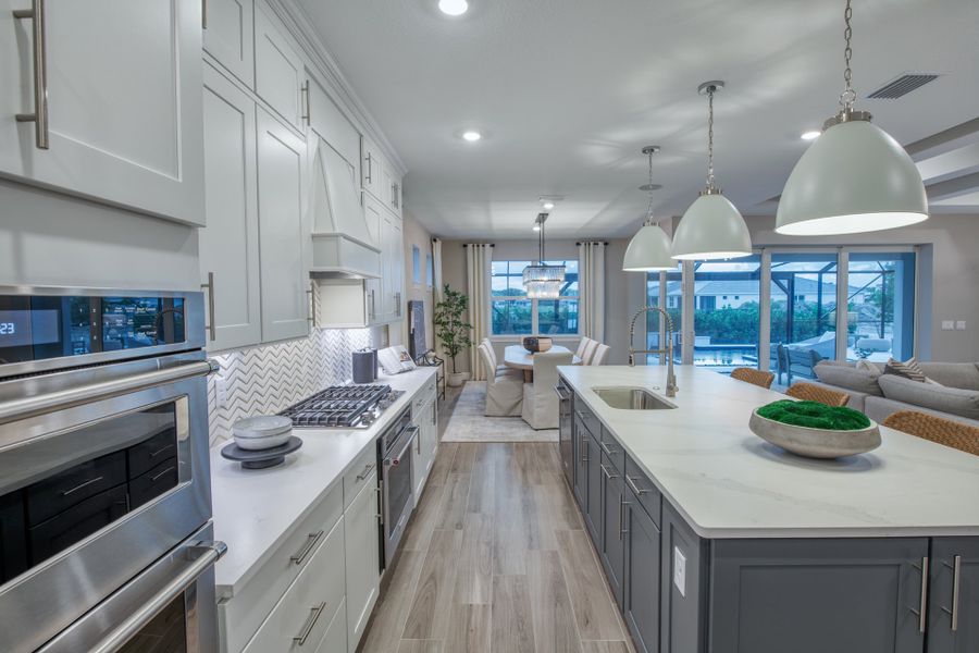 Designer Kitchen Overlooking Dining Room