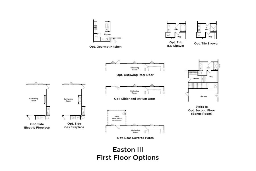 2D floor plan layout for the Easton III by DRB Homes in Bluffs at Sun Colony, Longs, SC (Image 4).