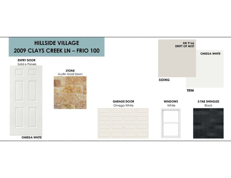 Sample of building materials used in homes in Hillside Village, Temple (Image 3).