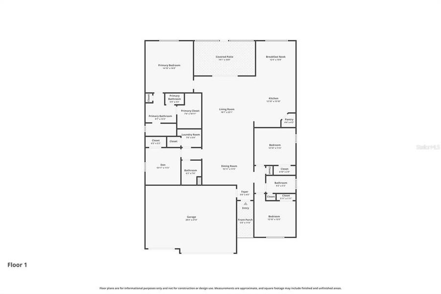 2D floor plan layout of this home in Pioneer Ranch, Ocala, FL (Image 5). 2D floor plan layout of this home in Pioneer Ranch, Ocala, FL (Image 5).