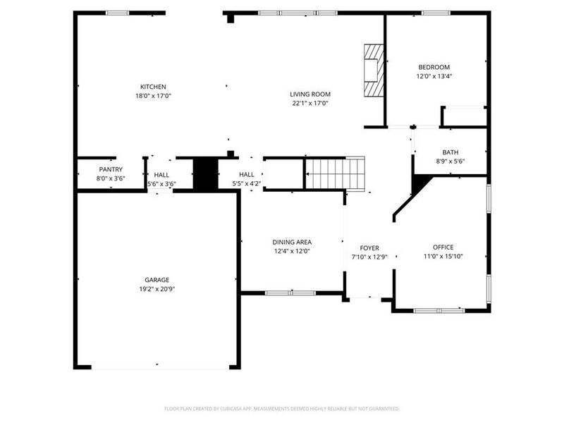2D floor plan layout of this home in Ellorie Estates, Dawsonville, GA (Image 5).
