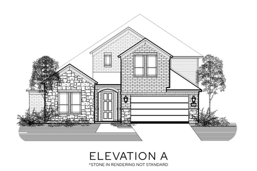 Representative rendering of the exterior for the The Melrose by Lillian Custom Homes (Image 3).