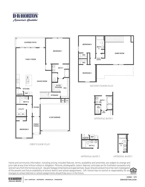 2D floor plan layout for the Mitchell by D.R. Horton in Watermark, Alvin, TX (Image 3). 2D floor plan layout for the Mitchell by D.R. Horton in Watermark, Alvin, TX (Image 3).