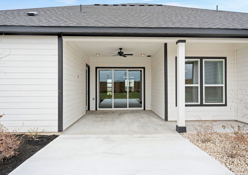 The covered back patio is a highly coveted feature of this home.