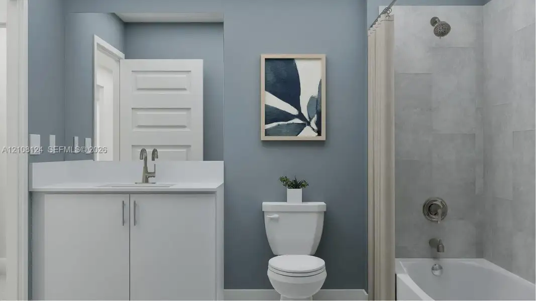 Furnished interior view inside a new home in , Miami (Image 6).
