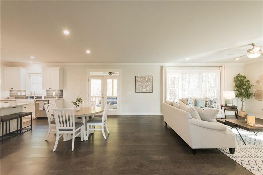 Furnished interior view inside a new home in The Estates at Hurricane Pointe, Douglasville (Image 14).