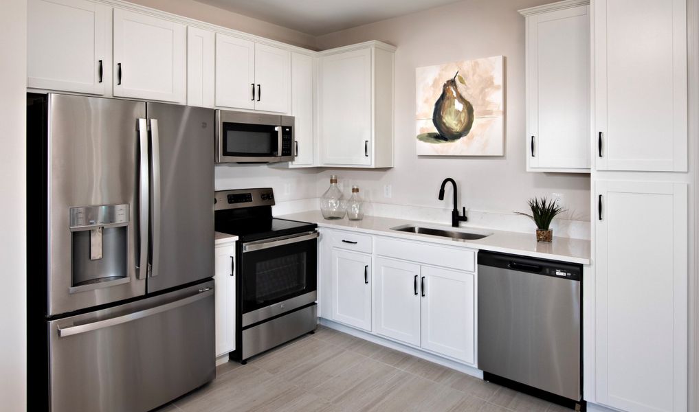 Kitchen with upgraded faucet