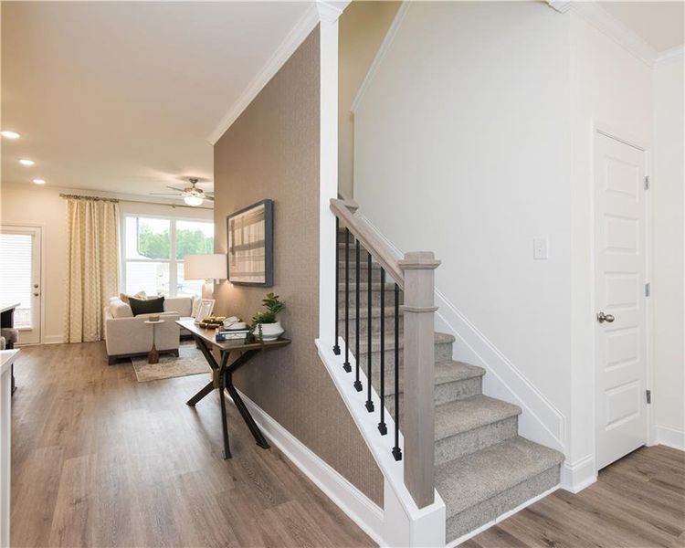 Furnished interior view inside a new home in Mulberry Summit, Flowery Branch (Image 4). Furnished interior view inside a new home in Mulberry Summit, Flowery Branch (Image 4).