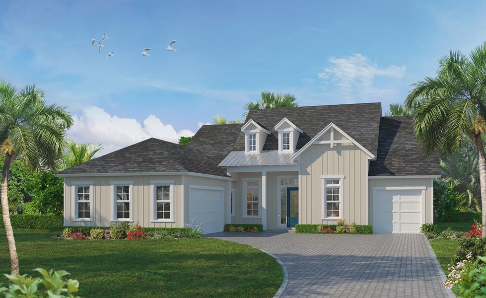 Representative exterior photo of a completed home built from the Egret VII - Regency Series | 70' Wide Lots by ICI Homes in Courtney Grove, St. Augustine, FL (Image 2).