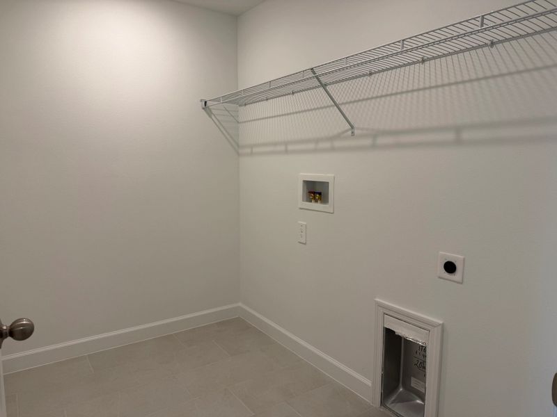Spacious second-floor laundry room