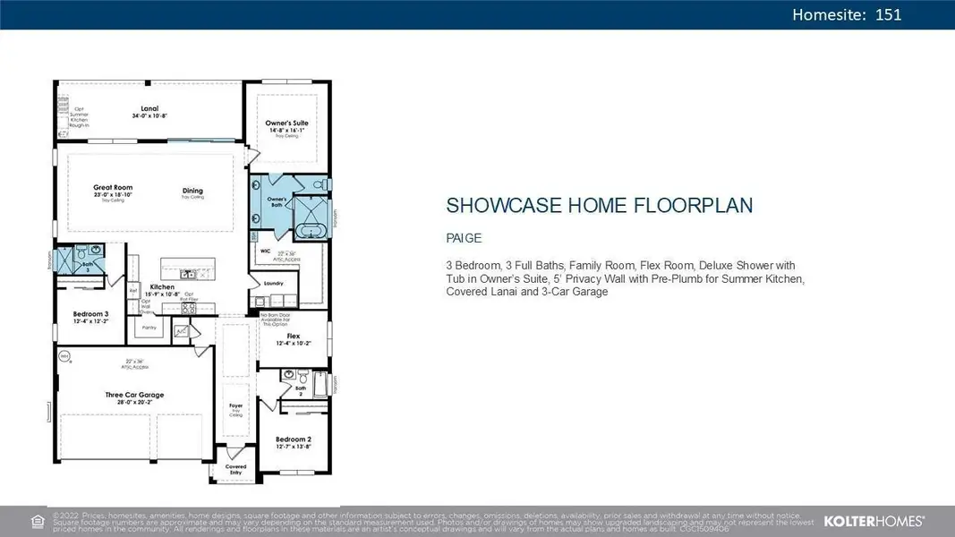 2D floor plan layout of this home in Mosaic, Port St. Lucie, FL (Image 4).