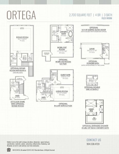 2D floor plan layout for the Ortega by Riverside Homes in Hidden Creek at SilverLeaf, St. Augustine, FL (Image 6). 2D floor plan layout for the Ortega by Riverside Homes in Hidden Creek at SilverLeaf, St. Augustine, FL (Image 6).