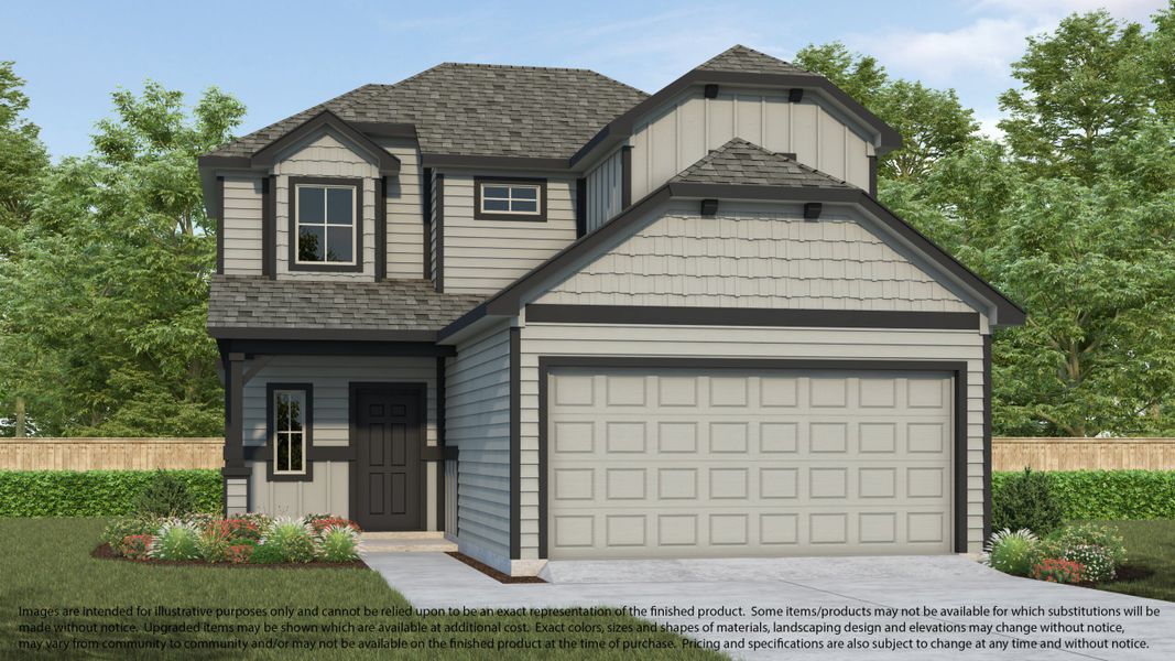 Representative exterior photo of a completed home built from the Plan 140 by Long Lake Ltd. in Huntington Place, Rosharon, TX (Image 6).